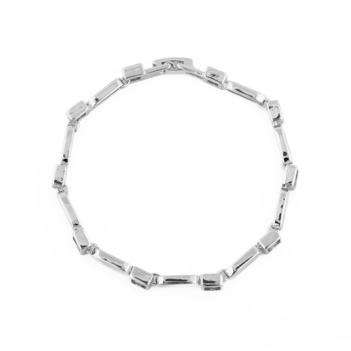 Bracelet - LUXENTER - Aslion - Oxyde de zirconium - Finition rhodiée - Longueur 18 cm