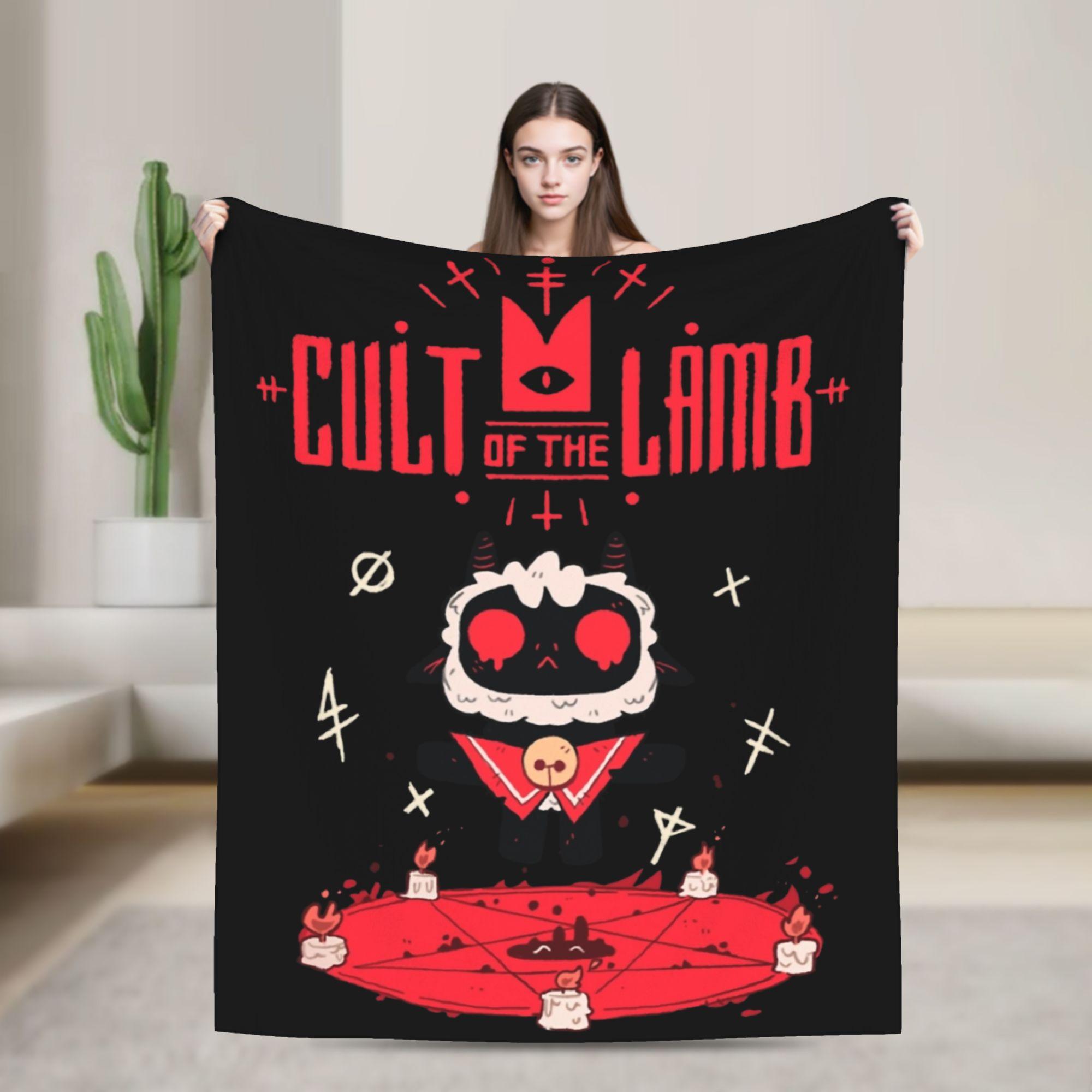 Cute As Hell Cult Of The Lamb Plush Blanket Boy Girl Flannel Throw Blanket For Couch Chair Super Warm Bedspread Birthday Gift 75x100cm (30x40inch)