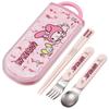 Skater Bento Trio Set and Fork My and Sanrio Designs For Children Design Made In Japan (TACC2AG-A) - Chopsticks, Spoon, - Melody, Ushirou, - -