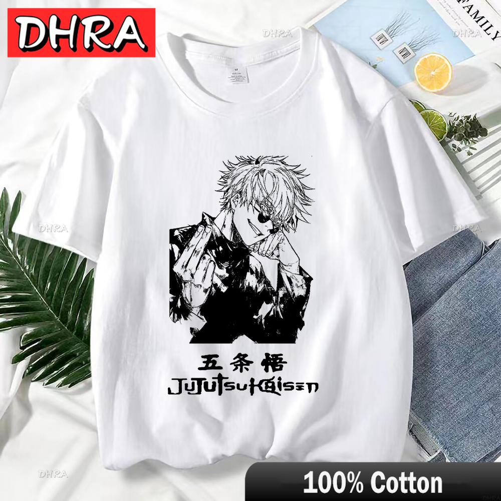 Japanese Anime Jujutsu Kaisen T Shirt for Women Gojo Satoru Print Graphic T Shirts Unisex Harajuku Fashion Casual Women Cute Tee