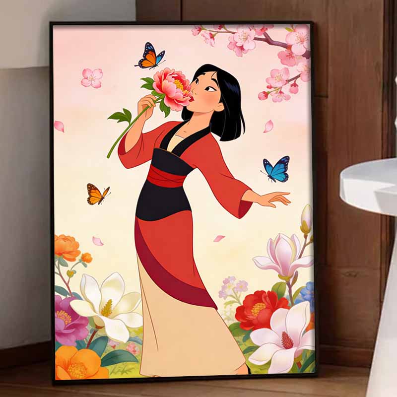 Disney Mulan Flower Butterfly Diamond Paint Painting Art Kit Handmade DIY5D Home Decor Gift