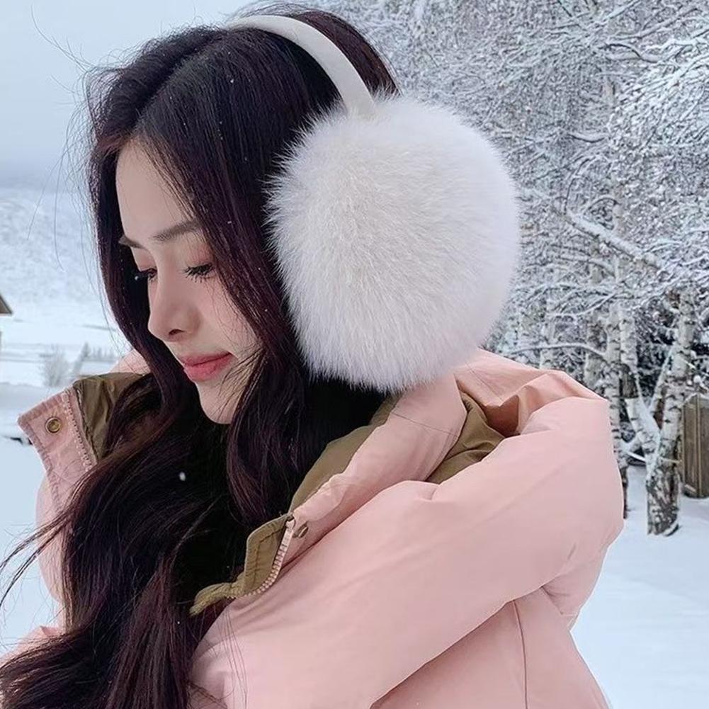 Vintage Faux Mink Fur Earmuffs Fuzzy Ear Warmers Covers For Womens Girls Winter Fashion Adjustable Soft Warm Faux Fur EarMuffs