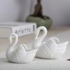 Ceramic Swan Ornament Multi-purpose Hydroponic Plants Succulents Pot Candle Holder Storage Box Desktop Swan Decoration