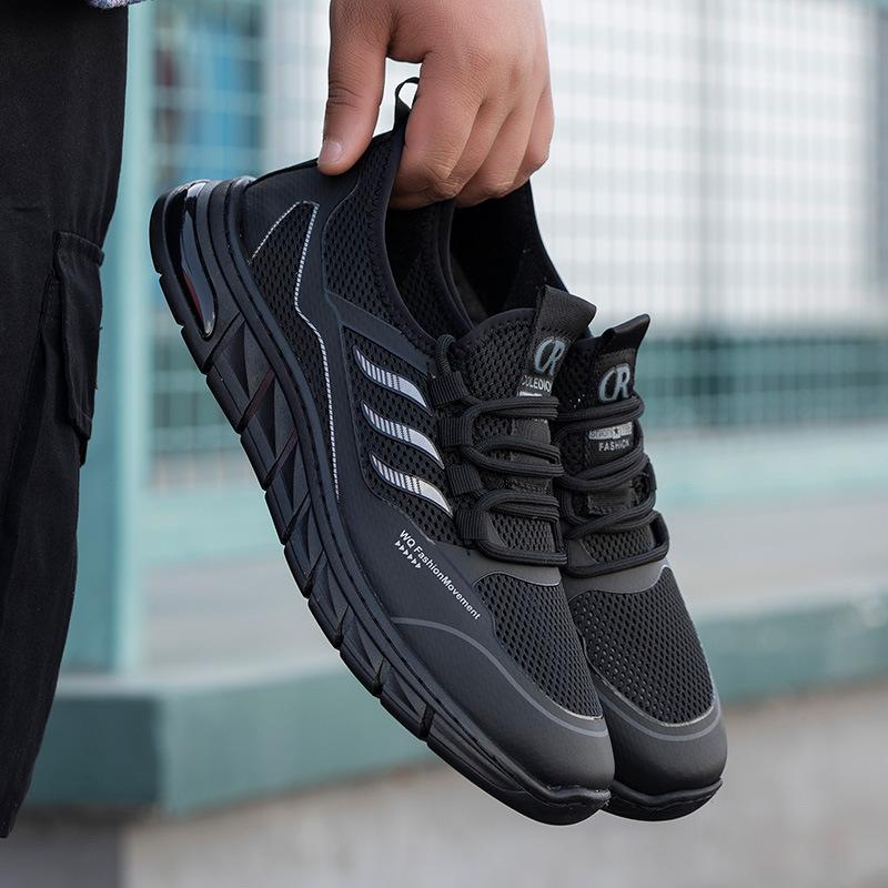 2025 new summer breathable fly-woven mesh shoes men's versatile running sports shoes soft-soled casual driving men's shoes