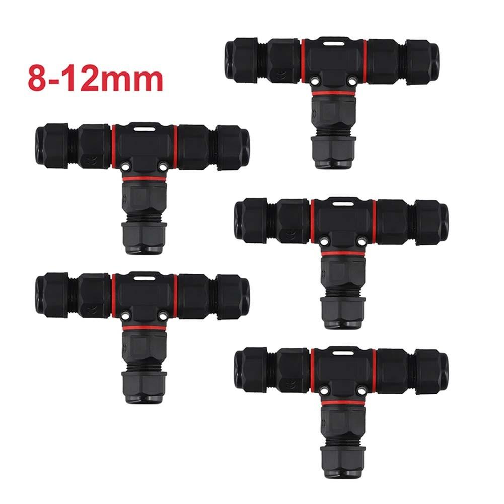 5Pcs TShape Cable Connectors with IP68 Protection for Outdoor Lighting