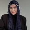 Shining Silk Scarf Ruffled Edge Chiffon Hijab Veil Fashion Ramadan Long Scarf  Outdoor