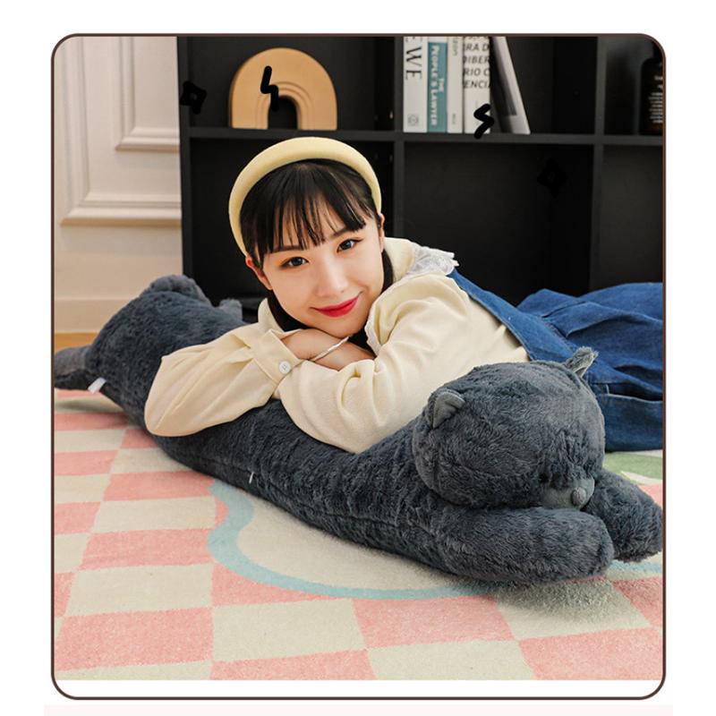 1pcs Long Strip Pillow Brutalist Home Lazy Blue Cat Pillow Men and Women Sleeping Leg Pillow Home Sofa Waist Pillow