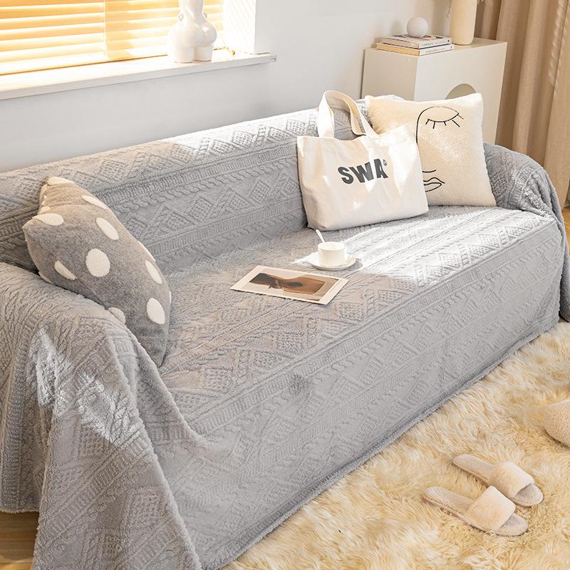 Potah na pohovku Látkový ručník Zimní zesílený Potah na pohovku Proti poškrábání pohovka Polštář na zadek All-inclusive Plyšový polštář Zimní