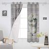 Vintage Wood Grain Flower Daisy Window Curtains Home Decor Bedroom Curtains Kitchen Drapes Panel Curtains for Living Room