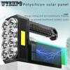 Solar Rechargeable USB Strong Light Flashlight Super Bright Led Flashlight Portable Searchlight Distant Light