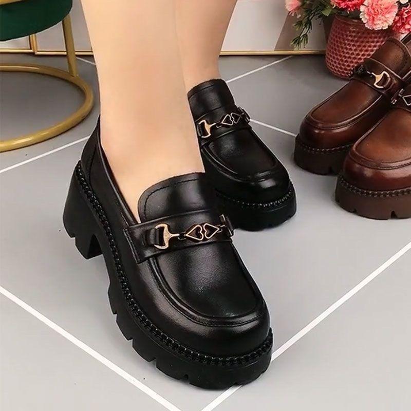 

Women s spring and autumn new small leather shoes, women s one-pedal Doudou shoes, single shoes, women s lazy shoes 41 чёрный