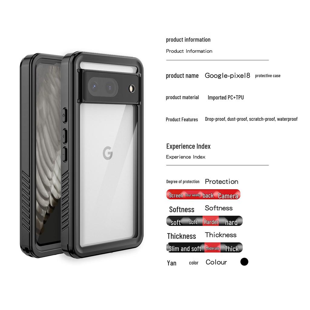 Wasserdichte stoßfeste Hülle für Google Pixel 10A/9A/8 Pro/8A: Vollständiger Schutz für Tauchen im Freien