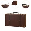 Carry On Overnight Case PU Leather Trunk Brown Decor Ornament Collectibles Decorative Travel Chest