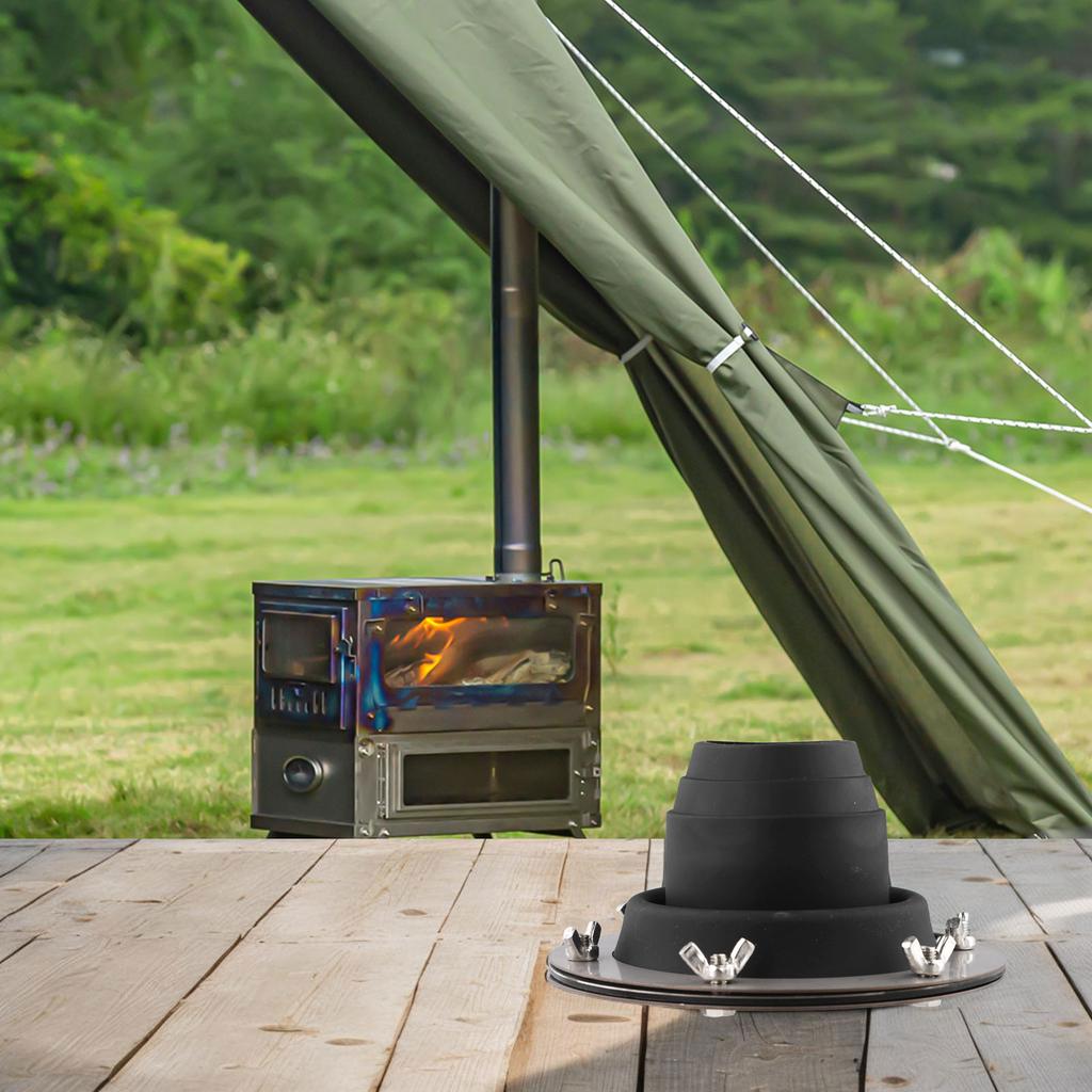 Chimney Silicone Insulation Cover Outdoor Tent Flue Flashing Kit For Camping For Outdoor Use Wear-resistant Materials