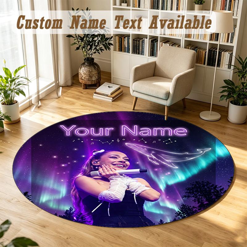 Round Rug Custom NameAyliva Pattern Non Slip Carpet Home Floor Decor