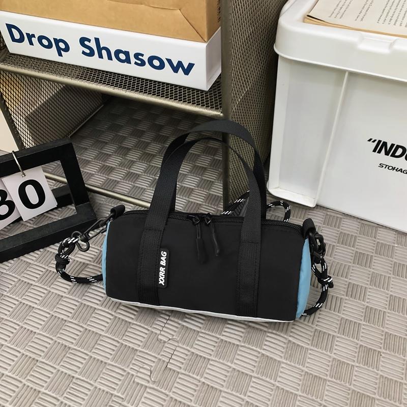 

Женская сумка через плечо с цветными блоками, нейлоновая маленькая квадратная сумка для мужчин чёрный