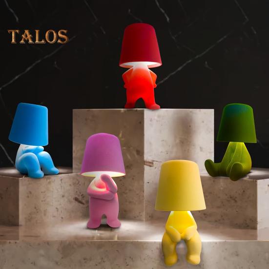 Shy Boy Table Lamp Little Man Shaped Lamp LED Desk Lamp Night Light Touch Control Plug-in Bedside Lamp for Bedroom Decor Valentine's Day Gift