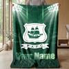 Coperta Flanella con Testo Nome Personalizzato Plymouth Argyle FC Logo Calcio Plaid Pile Personalizzato Regalo Speciale per Divano Camera da Letto Casa
