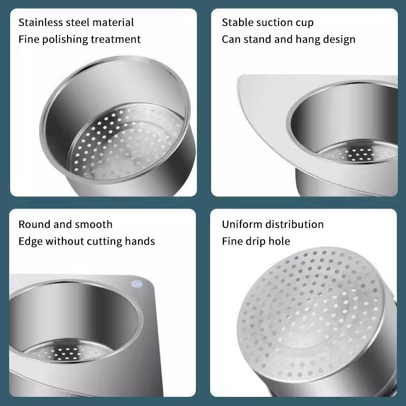 Stainless Steel Swan Sink Strainer Basket Kitchen Sink Garbage Hanging Filter Swan Dry And Wet Separation Hook Drain Rack