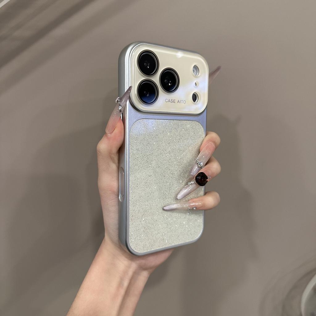 Glitter Large Window Gradient Case for For Iphone 17 16 1 Pro Max 14 13 Camera Protector Bling Colorful Shockproof Cover