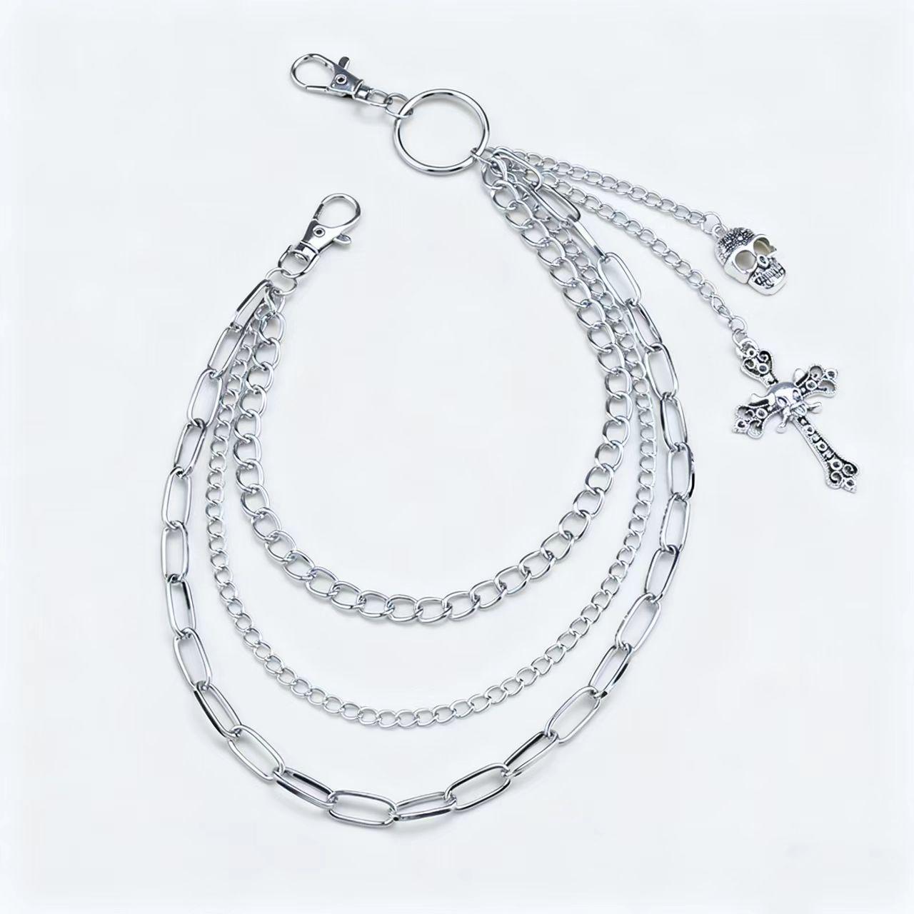 

European & American Halloween Punk Multi-layer Skull Chain Pendant