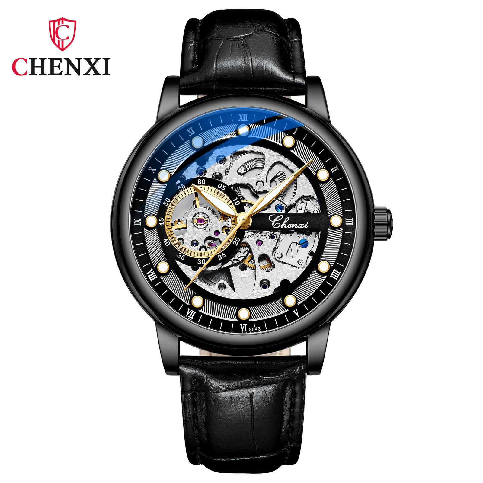 

Новые роскошные мужские часы ТОП-бренда с коробкой, деловые светящиеся водонепроницаемые часы, полые автоматические мужские механические часы