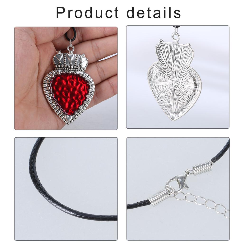 Gothic Style Sacred Heart Necklace Personalized Scared Heart Pendant Neck Chain Delicate Collarbone Chain Accessory