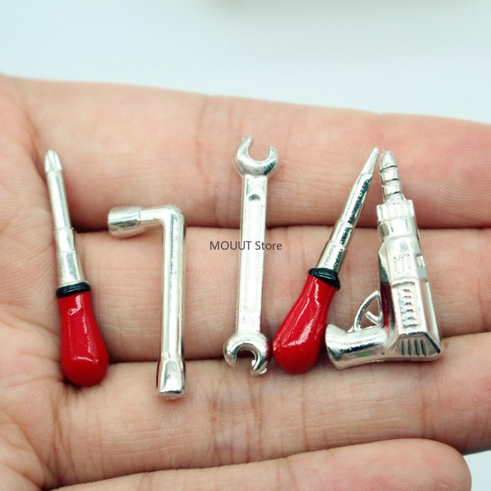 5 Pcs  Miniatures Electric Drill Repair Tools Wrench Tools Miniature Repair Model Scene Props Mini Repair Tool