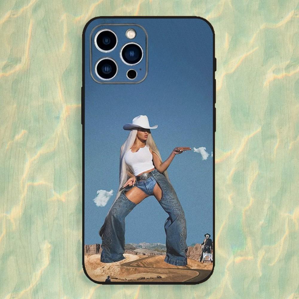 B-Beyonces Cowboy C-Carter Phone Case For iPhone 16,15,14,13,12,11 Plus,Pro Max,XS,X,XR,SE,Mini,8,7,Soft Silicone Black Cover