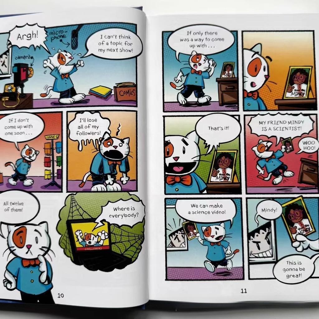 5 Volumi Supereroe Max Gatto Libri Max Meow Bambini Inglese A colori Fumetto Storia d'avventura Copertina rigida