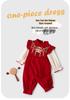 Youqi Autumn Baby Girl Red First Birthday Long Sleeve Dress and Bodysuit Set