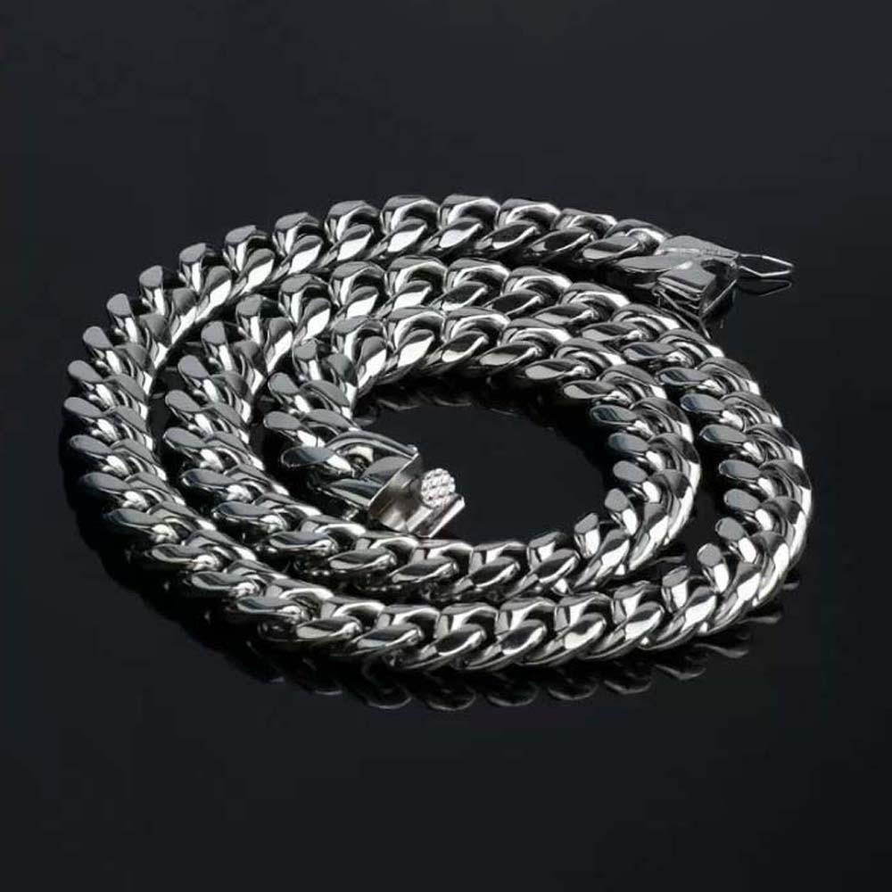 Luxury Silver-plated Neck Chain Metal Exaggerated Men Necklace 10MM Twists Necklace  Birthday Gifts
