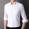 Hengyuanxiang Men's Silk Blend Business Casual Long Sleeve Shirt