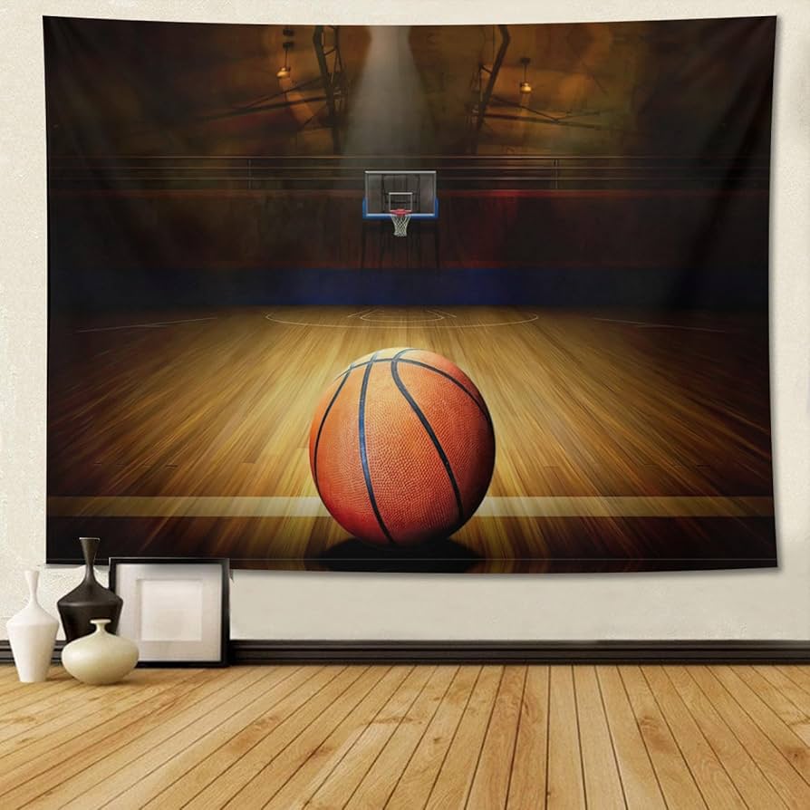 Sports Theme Tapestry for Teen Boys Gift Basketball Tapestry 3D Print Ball Games Wall Hanging For Bedroom Living Room Dorm Decor