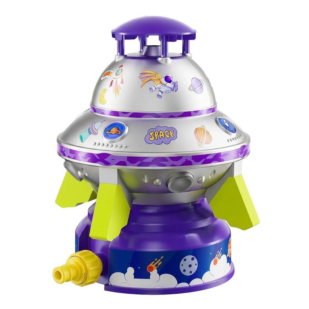 UFO-Shape Water Sprinkler For Kids Spinnings LED-UFO Water-Rocket Sprinkler Toy Adjustable Height Summer Outdoor Play