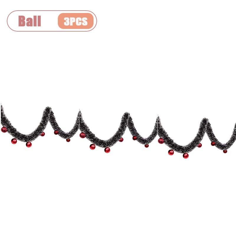 2M Christmas Garland Tinsel Decoration Green White Edge Snowflake Hanging Ornament Party Mall Kindergarten Home Festival Decor