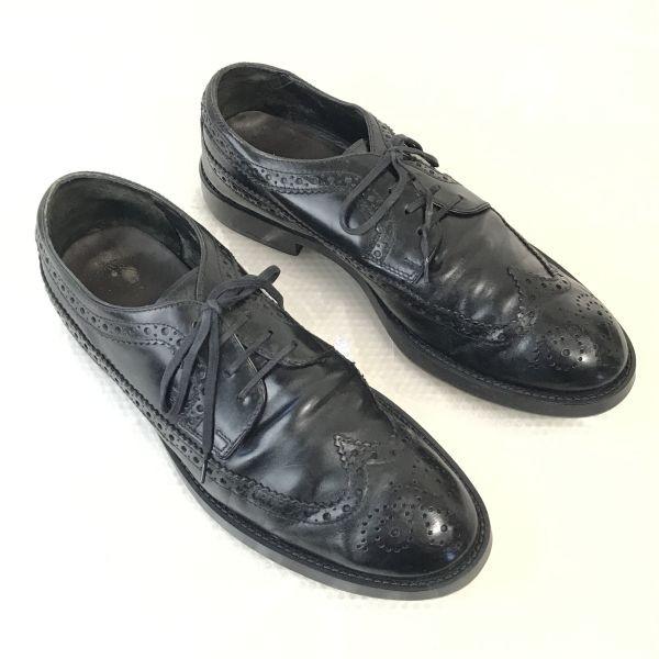 90s TOD’S Leather Wingtip Dress Shoes Men’s 8 26.5-27.0 Black(USED)