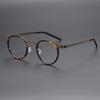 Ultra-Thin Vintage Oval Glasses Frame Titanium+Acetate Fiber Screwless Hinge Design Optical Eyewear