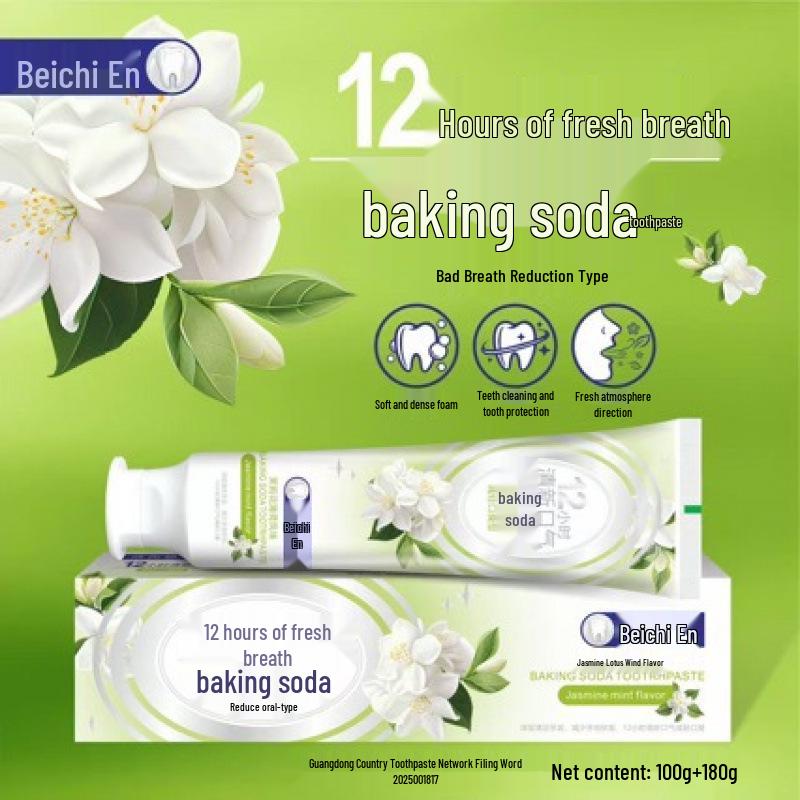 Cherry Blossom & White Peach Whitening Fluoride Toothpaste - Fresh Breath & Stain Removal.