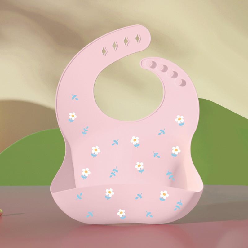 Babador de silicone à prova d'água para bebês - Babador de arroz descartável grande