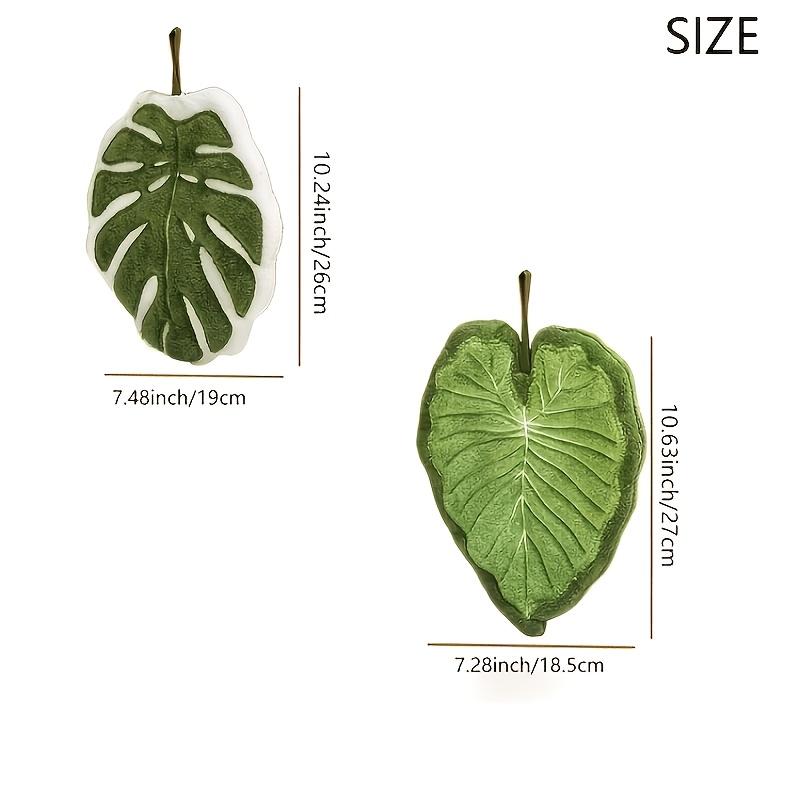 2Pcs Creative Leaf-Shaped Bathroom Hand Towel Hanging Design Absorbent Material Towel For Use In the Bathroom Restaurant Kitchen Reusable Highly