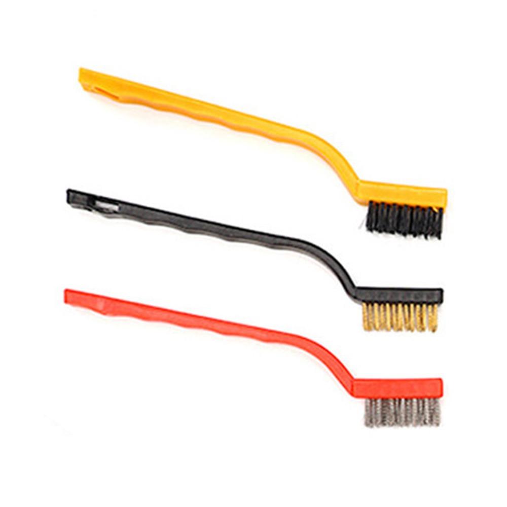 6pcs Curved Handle Metal Detail Brushes Wire Brush Rust Remover Brushes Wire Brush Set Range Hood
