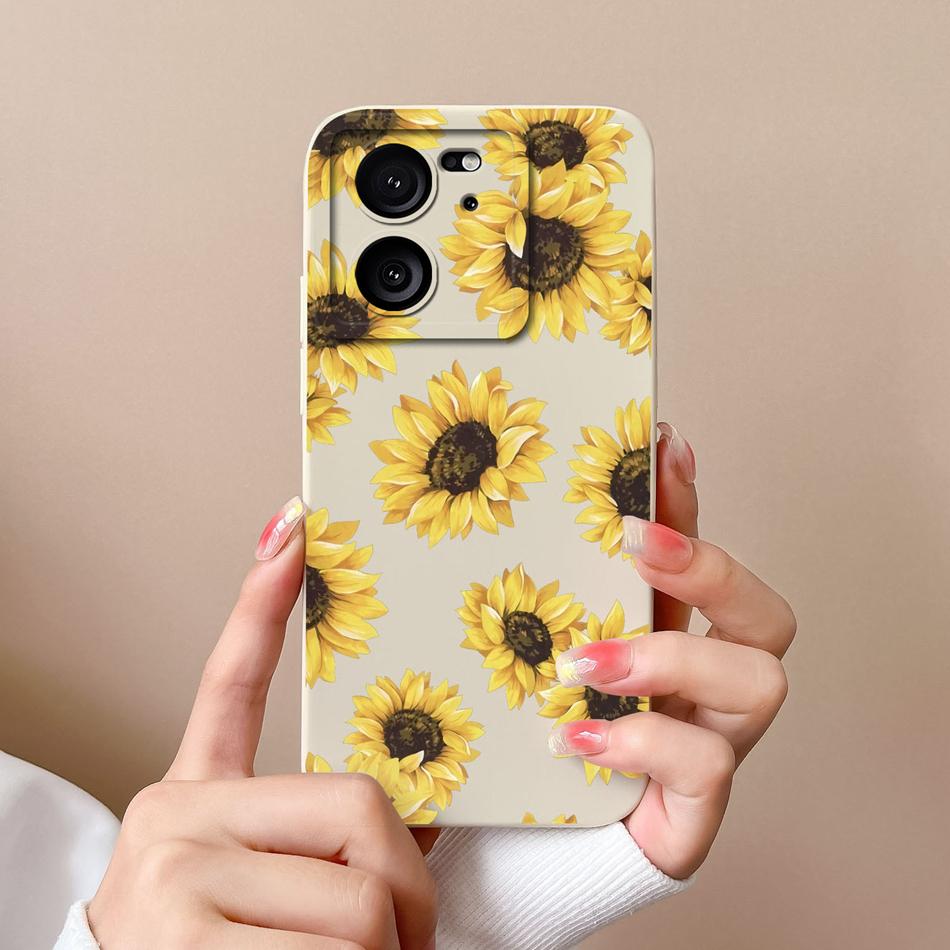 Case For Xiaomi 13T Pro Candy Painted Flowers Phone Cover For Xiaomi 13 T 13TPro Soft Liquid Silicone Shockproof Bumper Coque