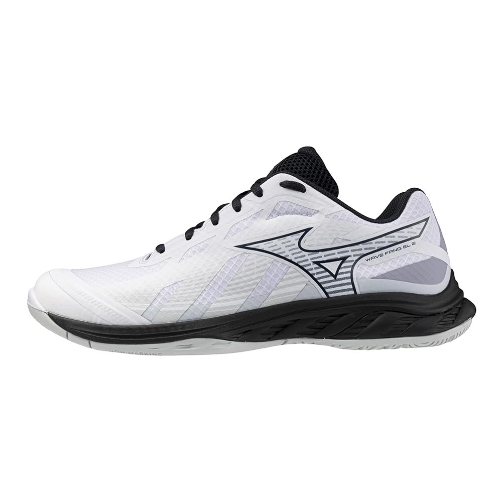 

Mizuno Wave Fang EL 2 Badminton Shoes, Fit, Grip, Stability, and Resilience for Hard Hitters, White/Black/Gray, Size 24.0 cm, 3E