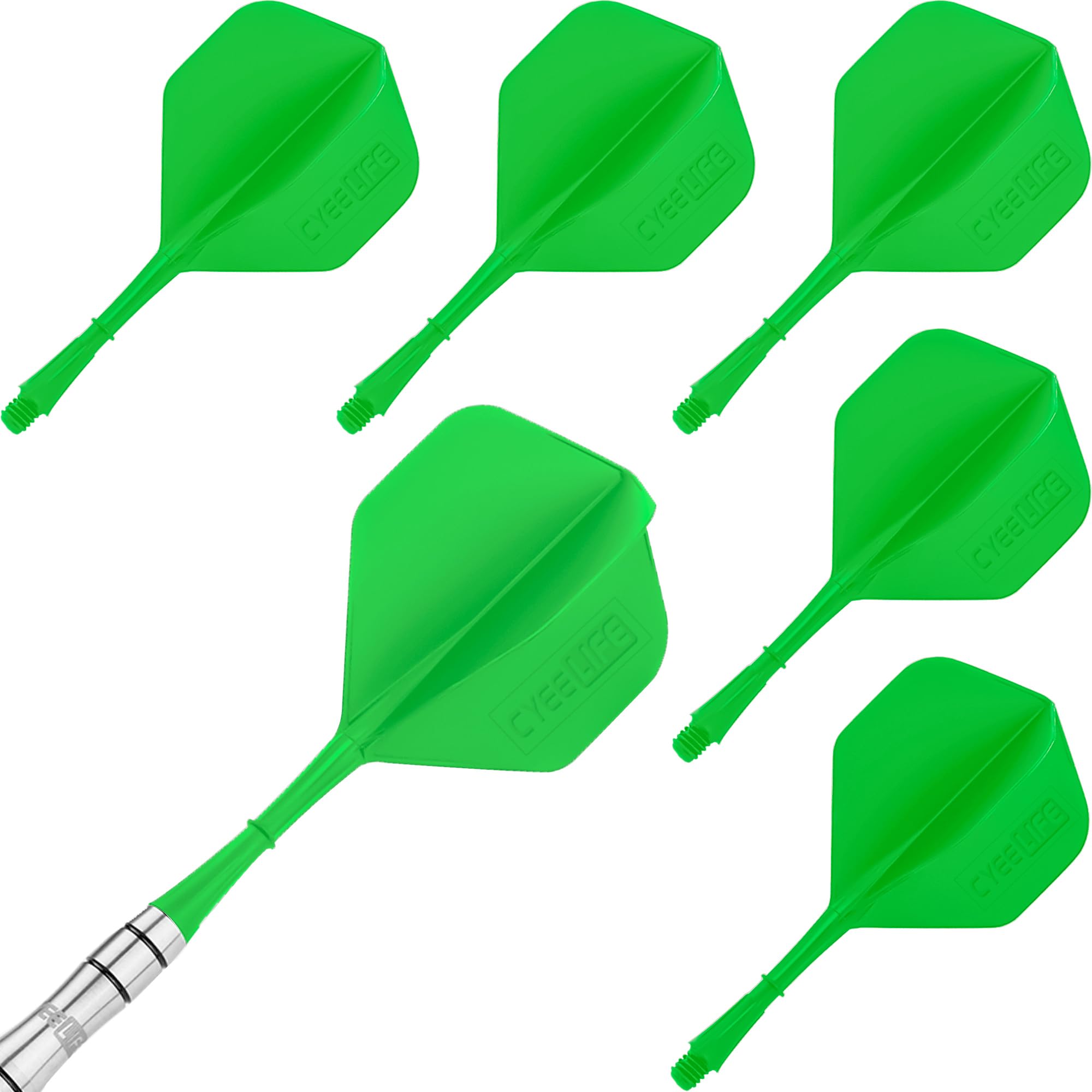 

CyeeLife 6-pack integrated dart flights and shafts, one-piece accessories 2BA&CF01