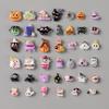 50/100Pcs Kawaii Halloween Nail Charms Cartoon Pumpkin Ghost Cat Mixed Sized Resin Ornaments Cute Spider Web Bat Nail Decor