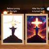 Yousheng LED Jesus Painting Night Light Dimmable Color Temperature Adjustable Decorative Illuminated 4D LED Painting Bedside Lamp