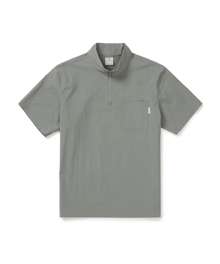 SNOWPEAK APPAREL Cooling Root Half-Zip Short Sleeve T-Shirt (S25Mmrzt60) Light Khaki