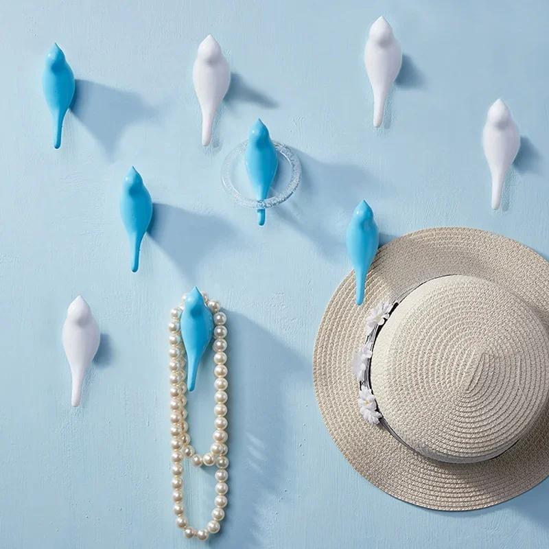 

3D Крючок Креативный Одинарный Настенный Вешалка Настенные Крючки Птица Домашнее Украшение Смола Под Дерево Крючки Дверь Спальни После Животных Крючки sky blue