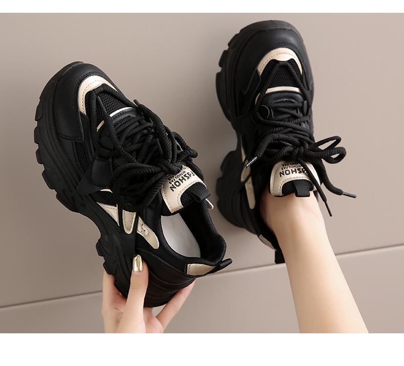 Women's 2025 Dad Shoes: New Style Spring Casual Thick-Soled Trendy Sneakers for a Slim Foot Look
